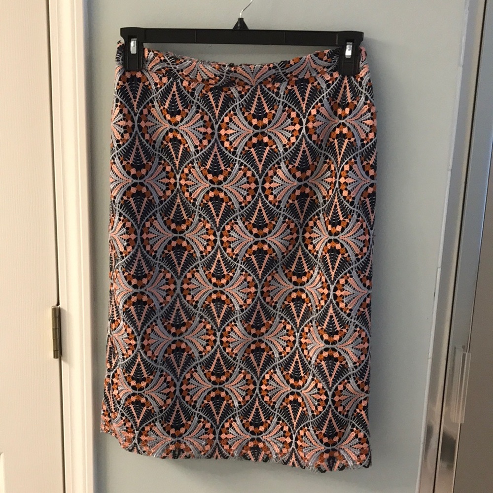 Pink and blue pencil skirt